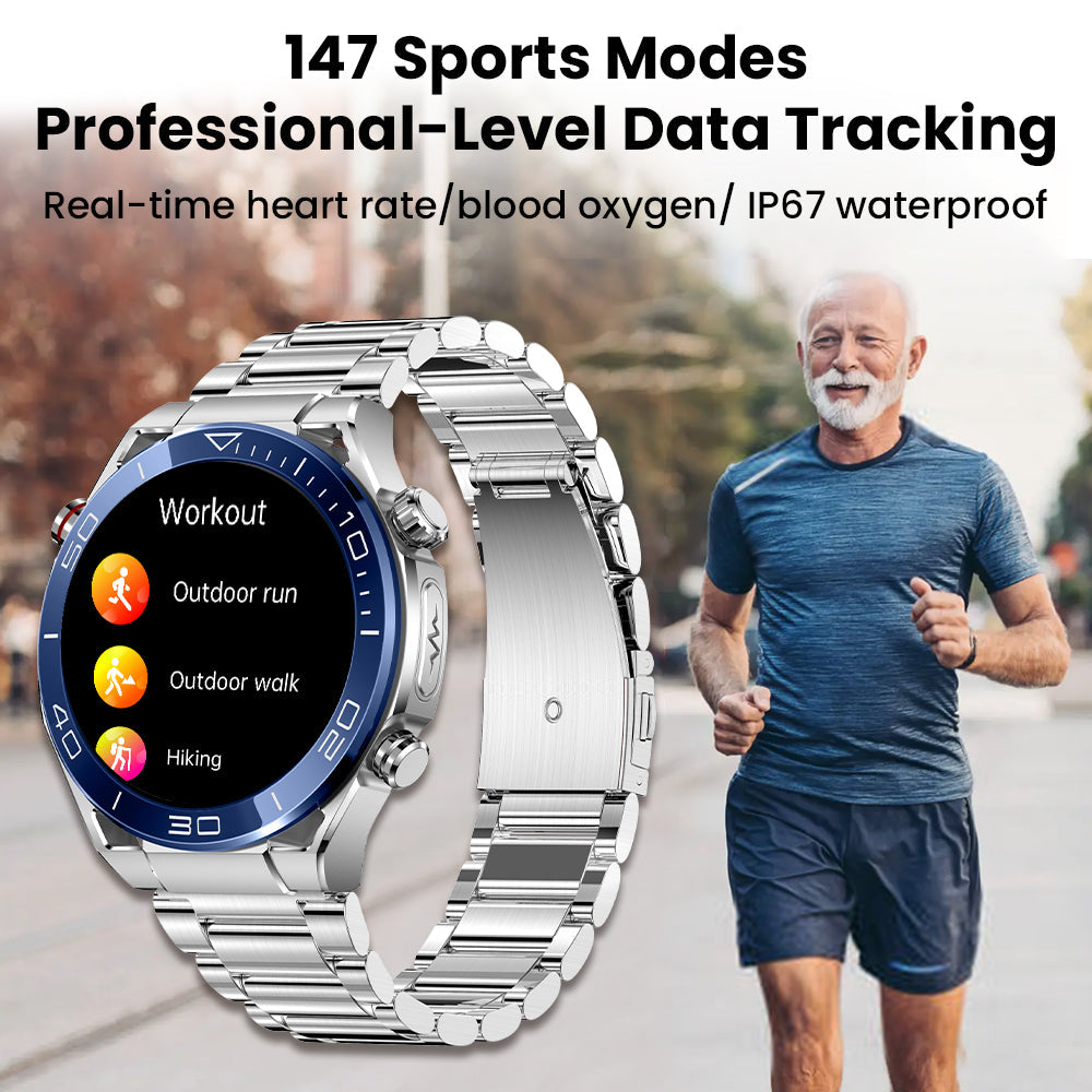 Vigorwrist Max 1 Heart rate Blood Glucose ECG/EKG Blood Pressure Monitoring Bluetooth Talk Smartwatch