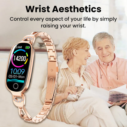 Vigorwrist Blood Sugar Blood Pressure monitoring Luxury Diamond Design Fashion Smartwatch