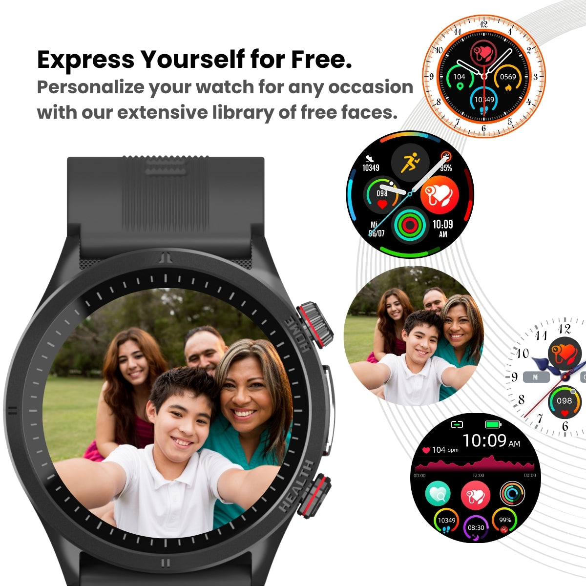 Vigorwrist Max 5 High Precision Air Pump Blood Pressure ECG Blood Sugar Blood Oxygen Monitoring SmartWatch