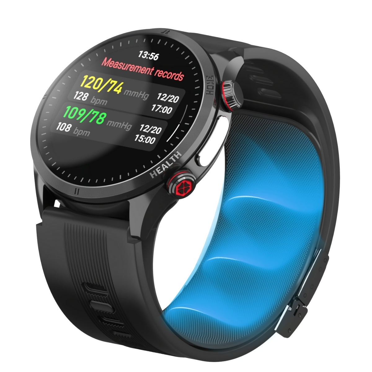 Vigorwrist Max 5 High Precision Air Pump Blood Pressure ECG Blood Sugar Blood Oxygen Monitoring SmartWatch