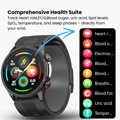 Vigorwrist Max 5 High Precision Air Pump Blood Pressure ECG Blood Sugar Blood Oxygen Monitoring SmartWatch