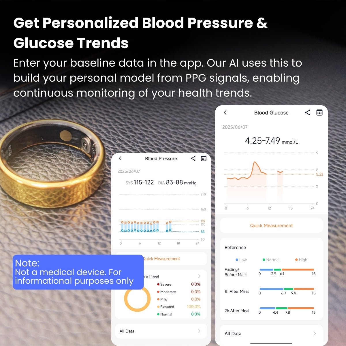 Vigorwrist R03 Blood Sugar Blood Pressure Blood oxygen HRV Sleep Monitoring Waterproof Smart Ring