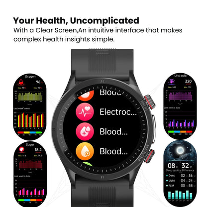 Vigorwrist Max 5 High Precision Air Pump Blood Pressure ECG Blood Sugar Blood Oxygen Monitoring SmartWatch